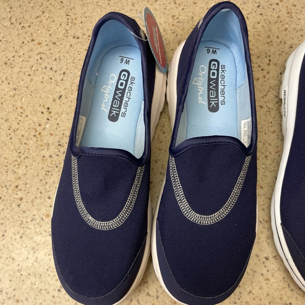 Skechers GOwalk Navy Slip-On Flats